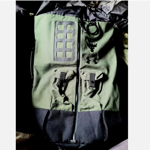NEW Under Armour Project Rock Bag Backpack Rucksack Gym Duffle OD Green RARE